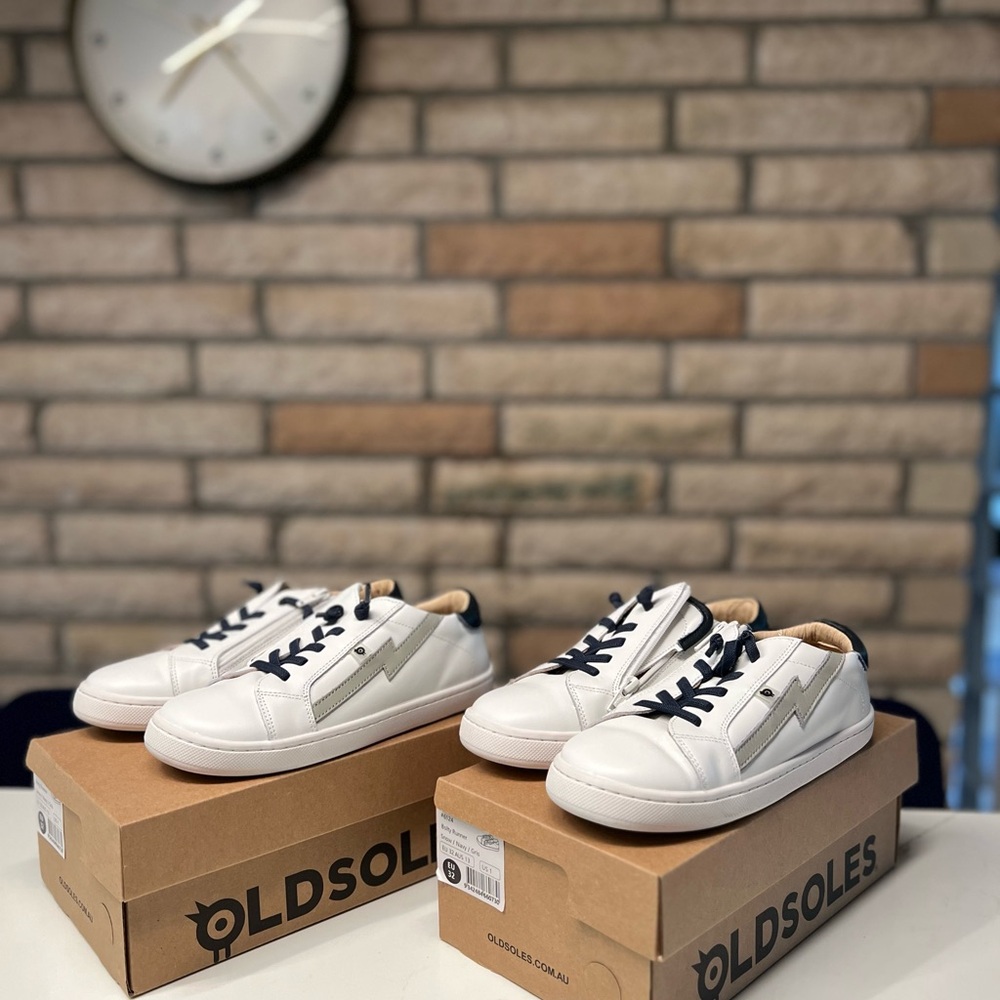 Old Soles White and Black Sneakers Casual Low-Top - Rare and Fun “Bolty”